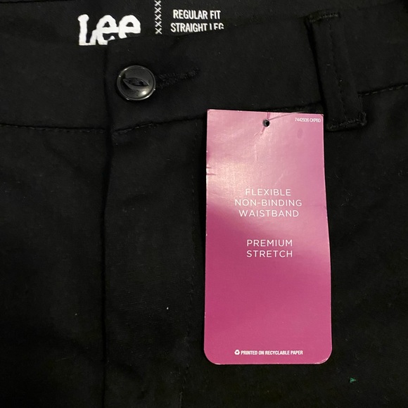 NWT! Lee Black Relaxed fit Straight leg midrise black stretch Jeans 12P - Picture 5 of 10